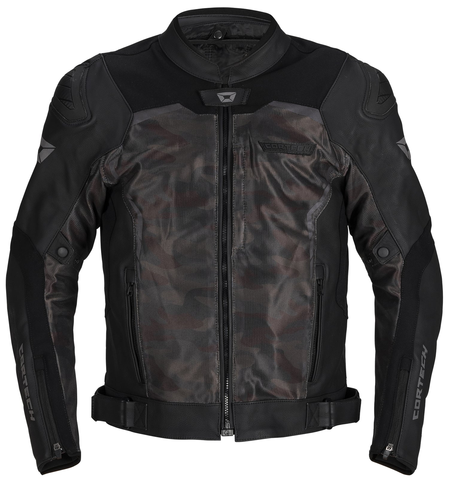 CHAQUETA DE CUERO CORTECH VADER NEGRO CAMUFLAJE