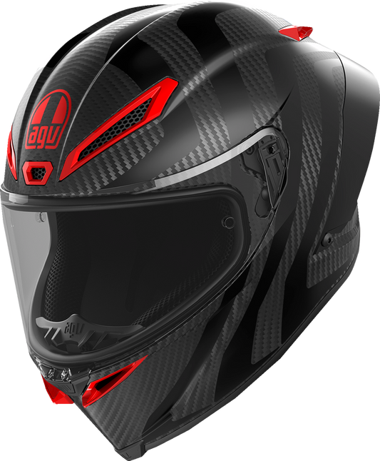 CASCO AGV PISTA GP RR INTREPIDO ROJO NEGRO CARBON MATE