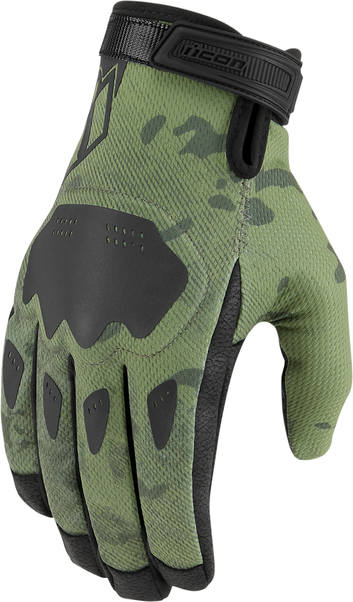 GUANTES ICON HOOLIGAN CE VERDE CAMUFLAJE