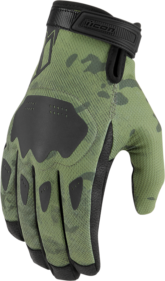 GUANTES ICON HOOLIGAN CE VERDE CAMUFLAJE