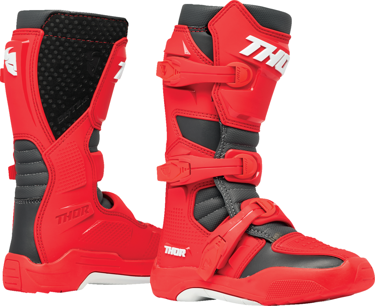 BOTAS THOR YOUTH BLITZ XR ROJO CROMO PARA NIÑO