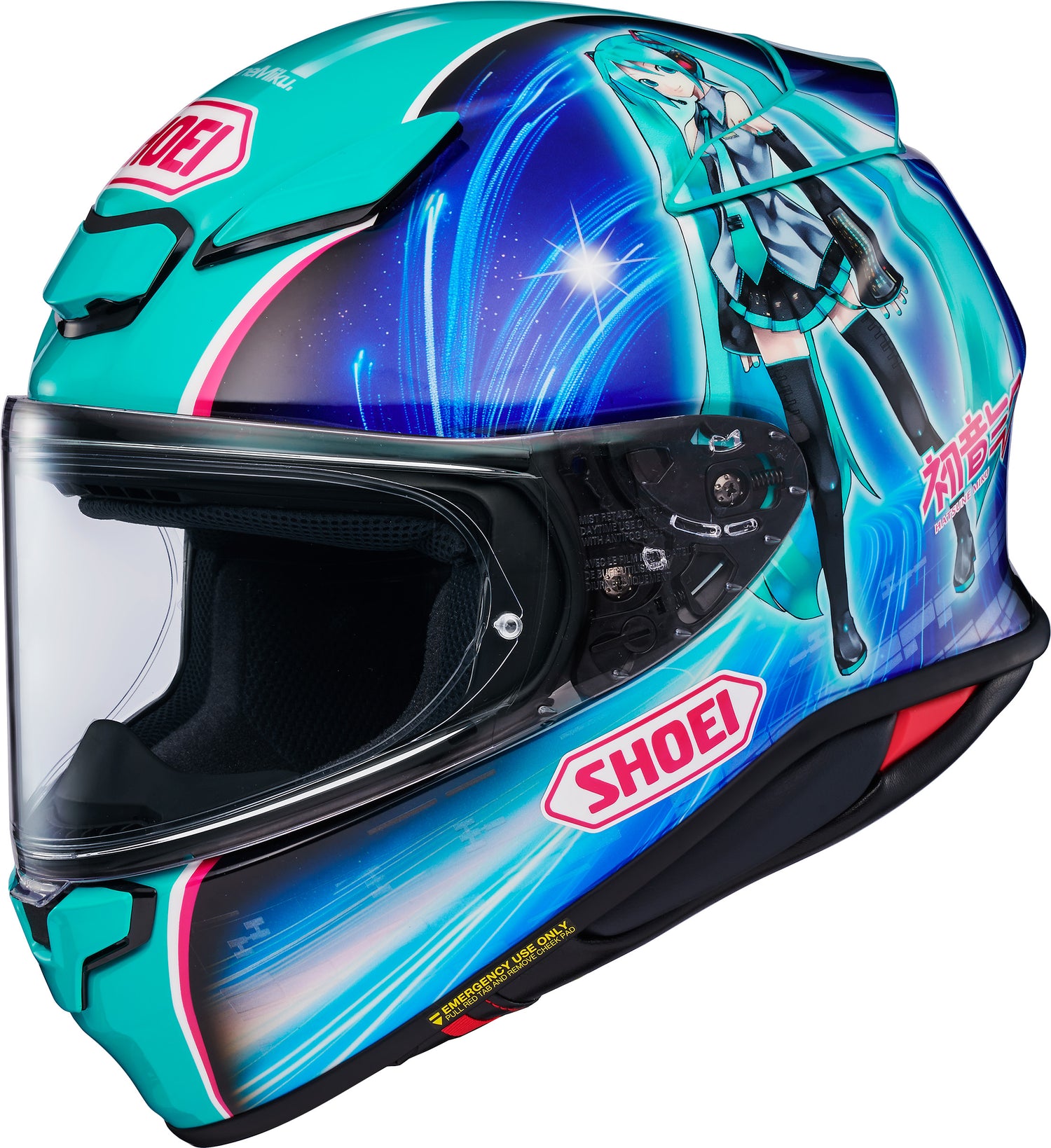 CASCO INTEGRAL SHOEI RF-1400 HATSUNE MIKU VERDE
