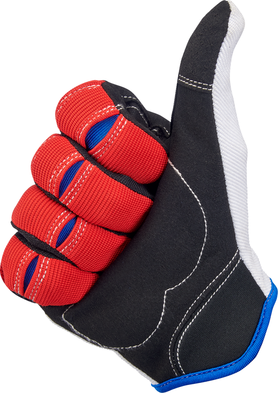 GUANTES BILTWELL MOTO ROJO/BLANCO/AZUL