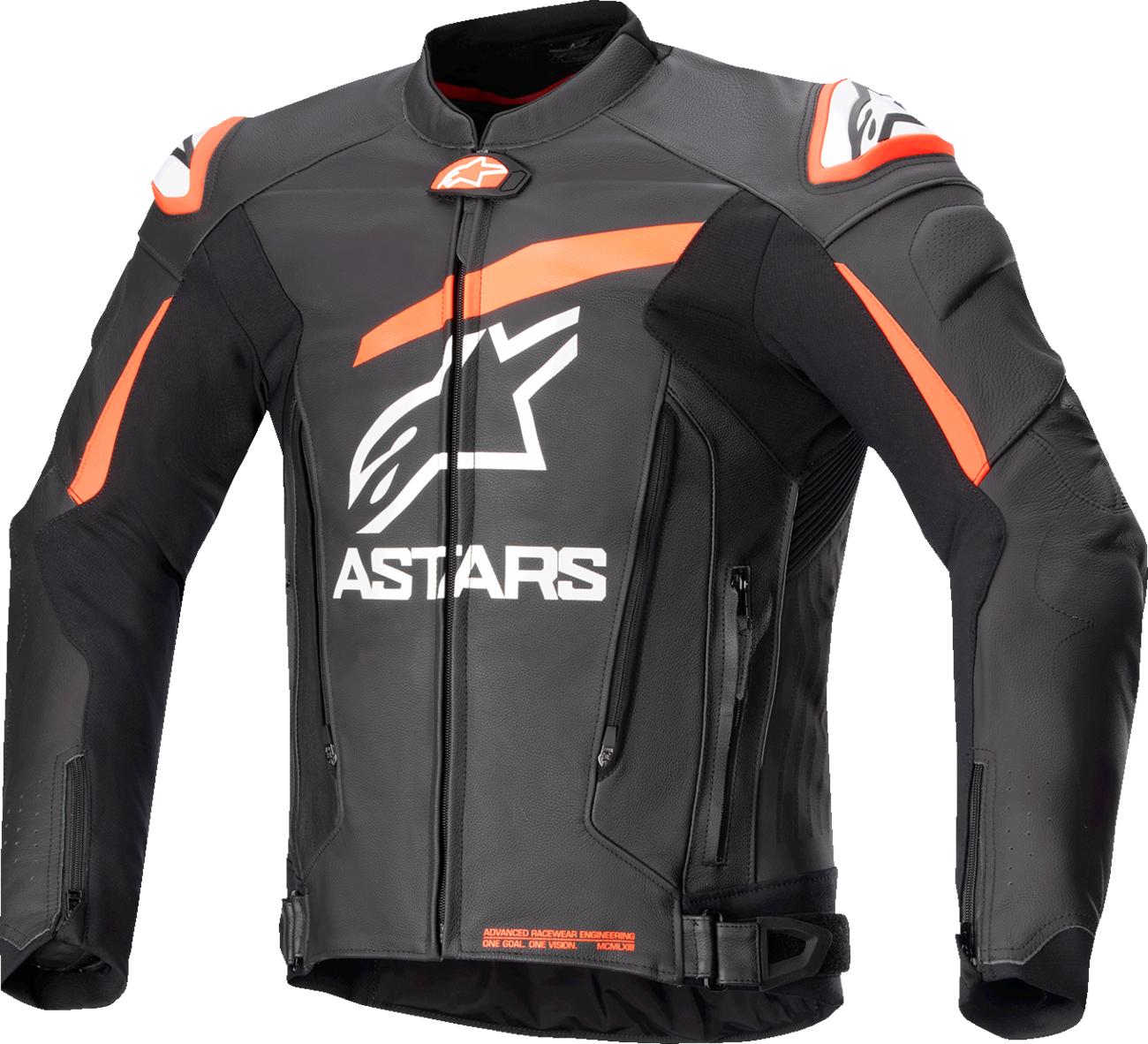 CHAQUETA DE CUERO ALPINESTARS GP PLUS V4 NEGRO/ROJO/BLANCO