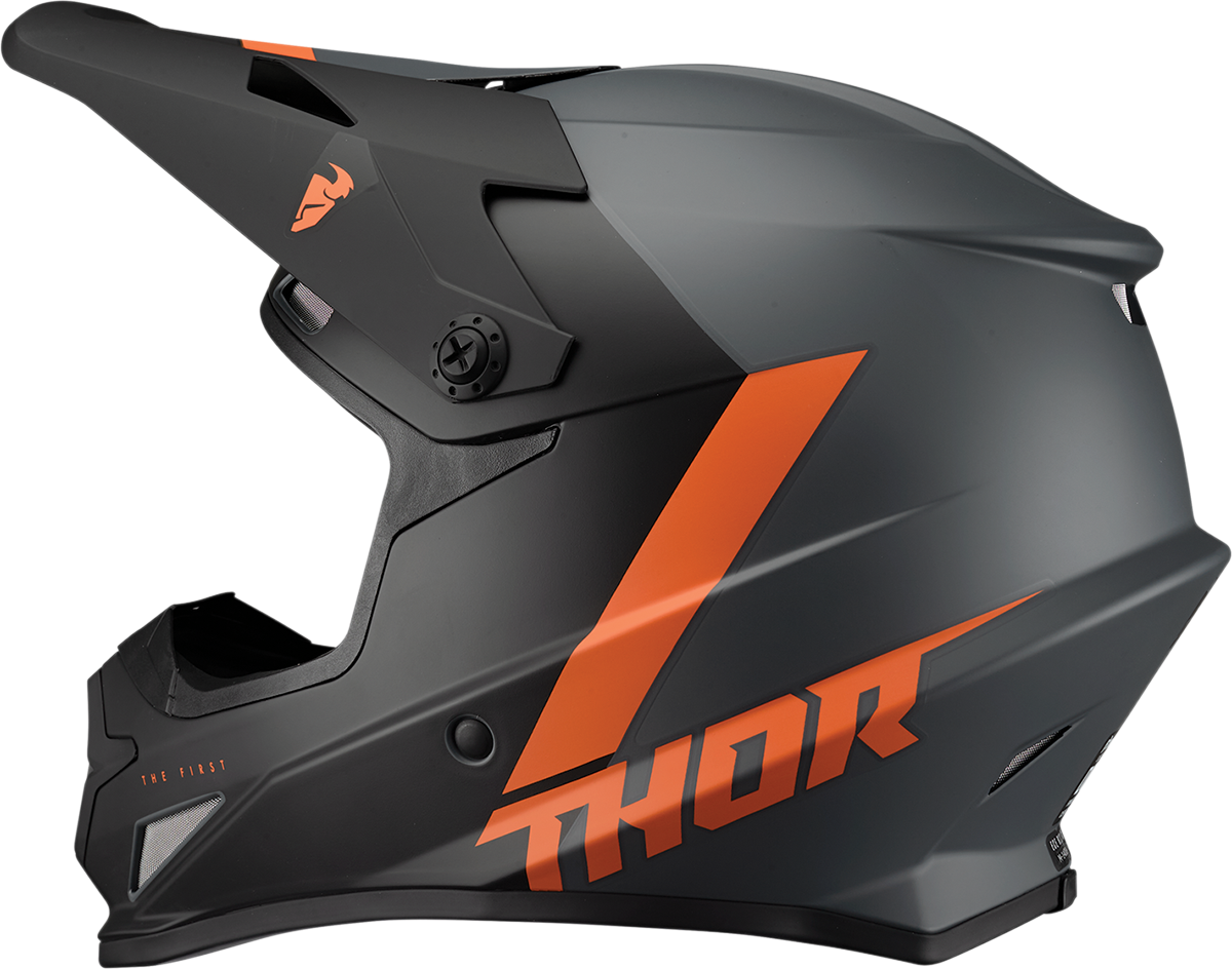 CASCO DE MOTOCROSS THOR SECTOR CHEV CHROME/NARANJA