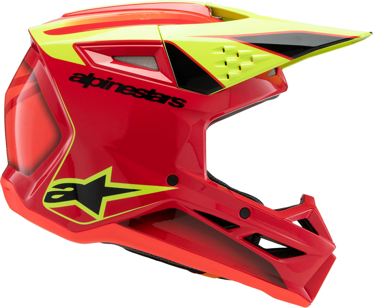 CASCO INTEGRAL PARA NIÑO ALPINESTARS SM3 FRAY ROJO/AMARILLO FLUO/NEGRO BRILLANTE