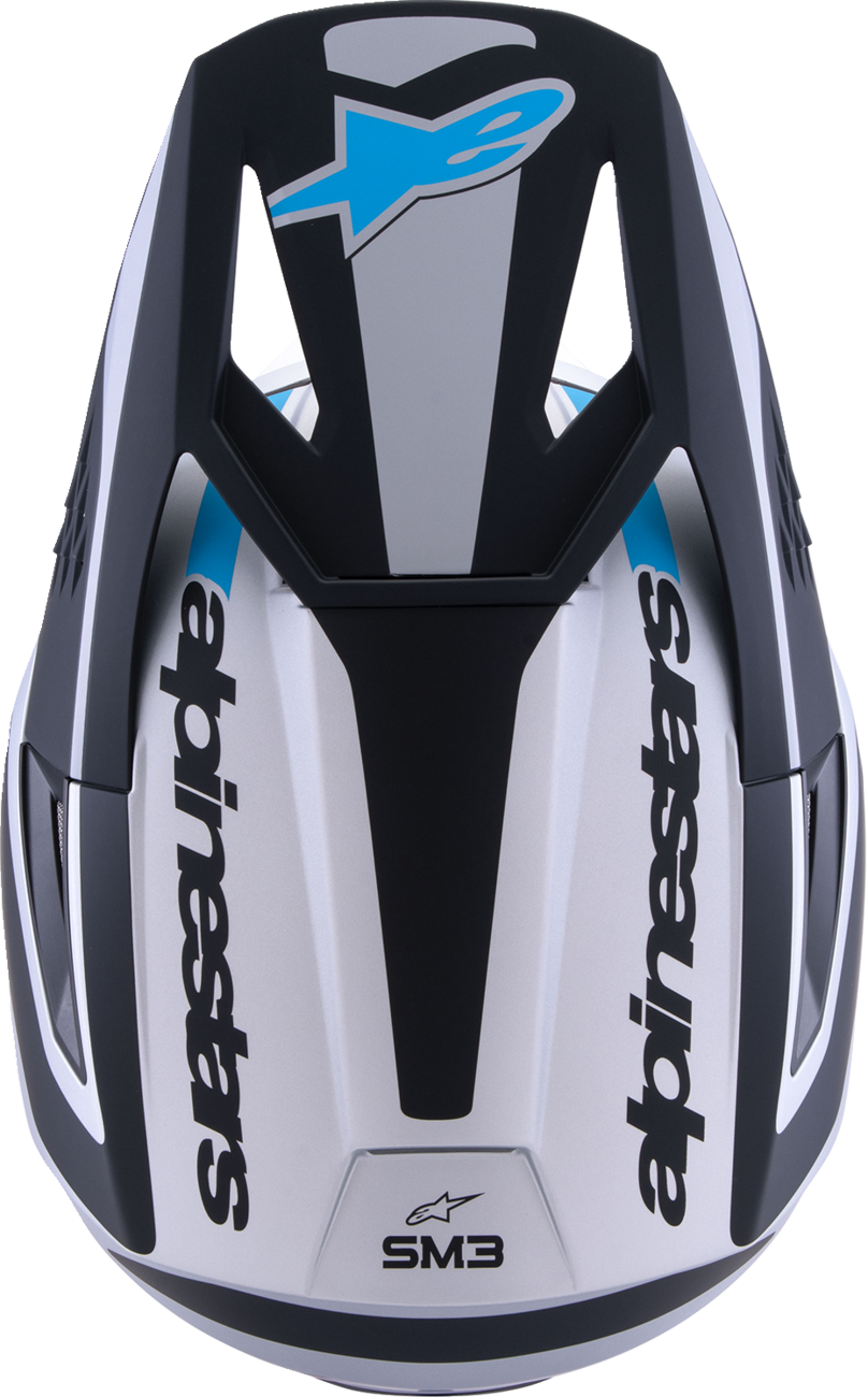 CASCO INTEGRAL ALPINESTARS SM3 HEAT PLATA/AZUL/NEGRO MATE