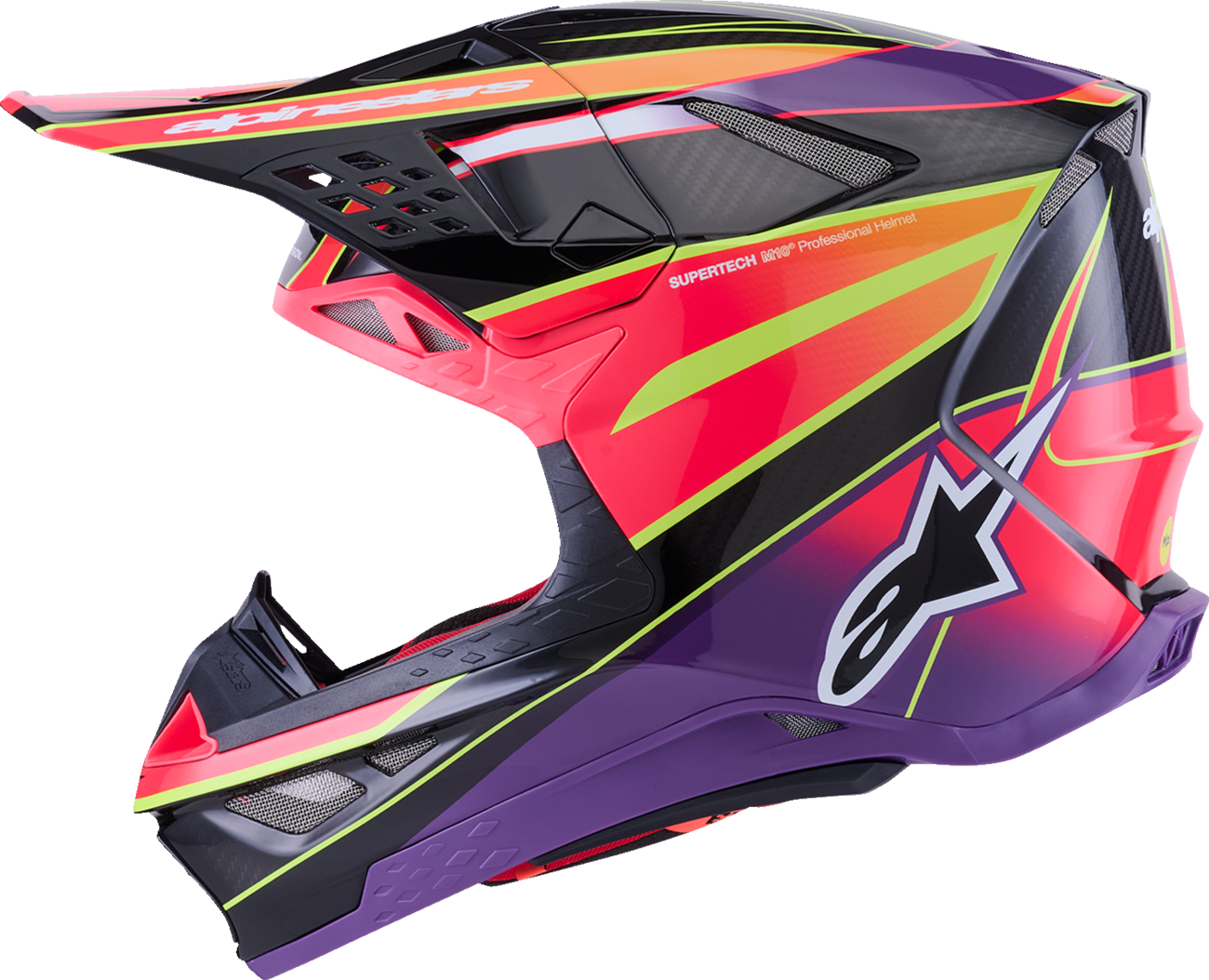 CASCO INTEGRAL ALPINESTARS SUPERTECH M10 ERA ROSA/VIOLETA/AMARILLO FLUORESCENTE BRILLANTE
