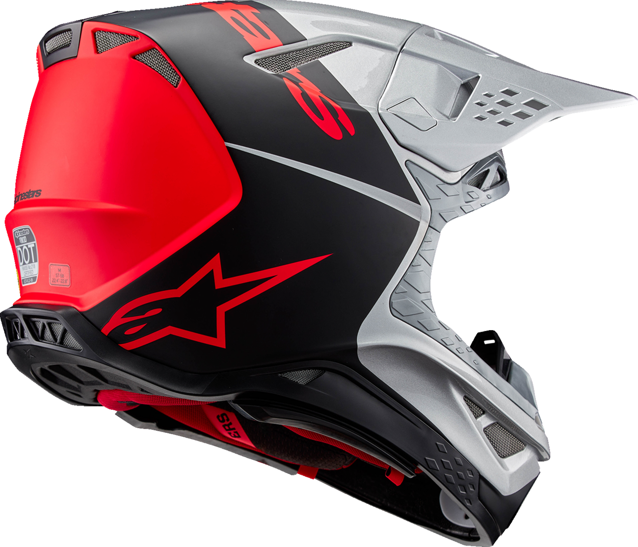 CASCO INTEGRAL ALPINESTARS SUPERTECH M10 FLOOD PLATA/NEGRO/NARANJA FLUORESCENTE