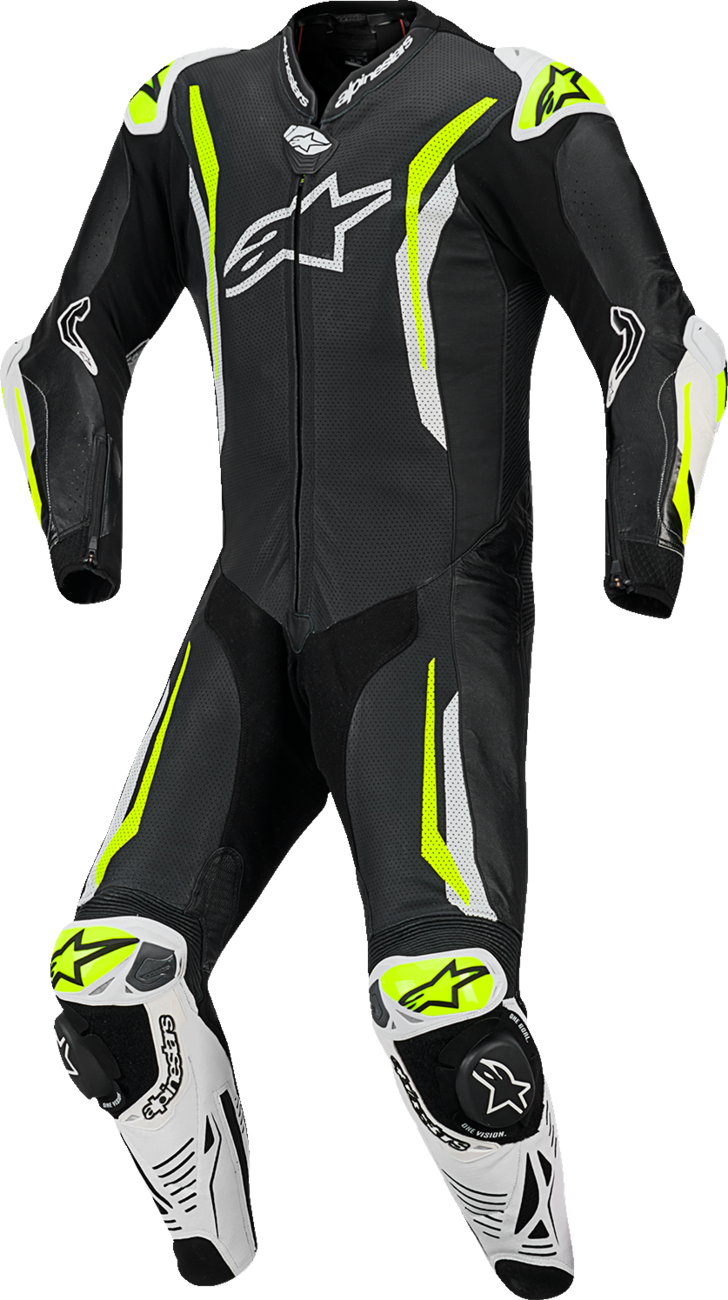 MONOTRAJE ALPINESTARS GP TECH V5 NEGRO BLANCO AMARILLO FLUORESCENTE