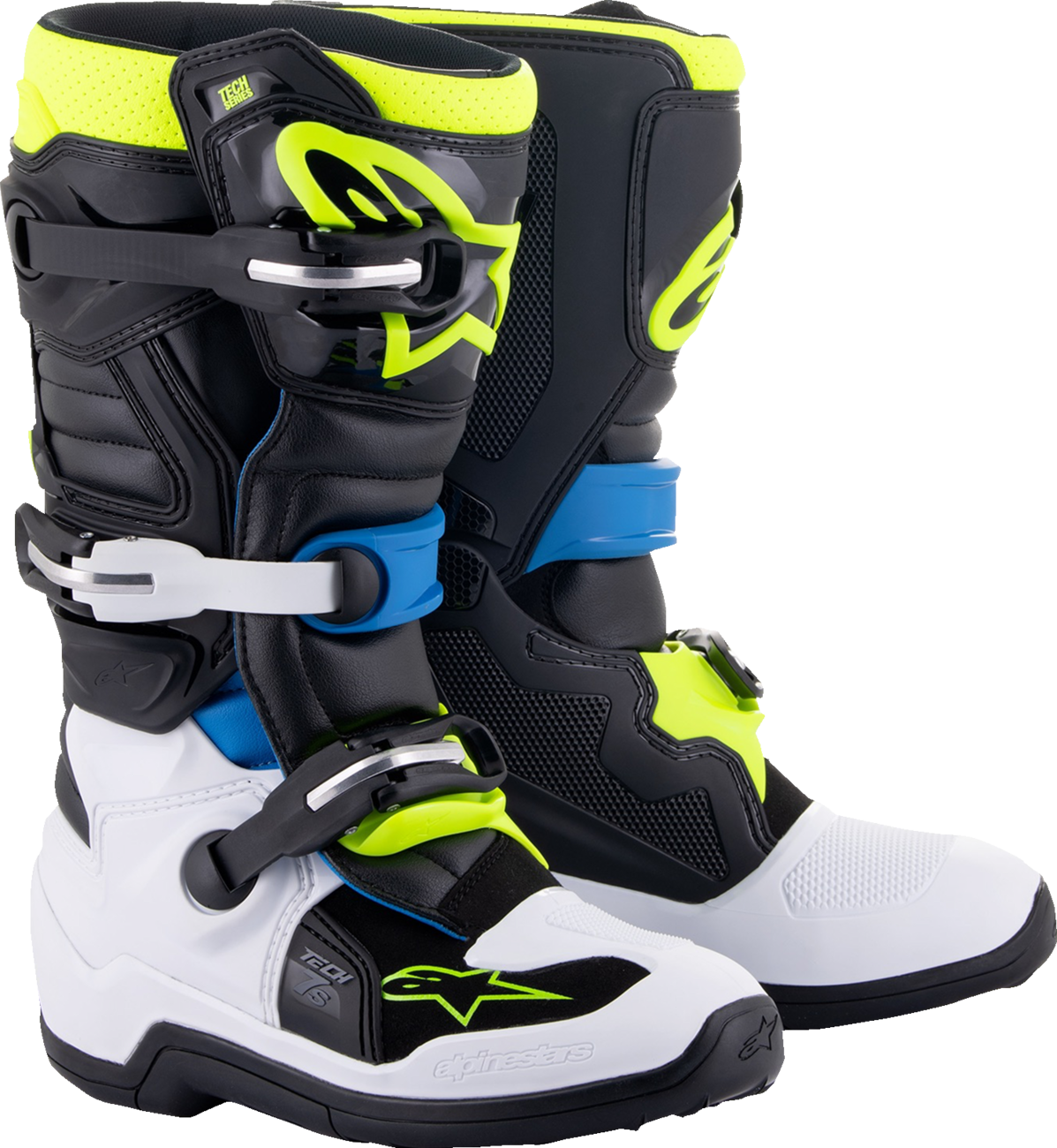 BOTAS ALPINESTARS TECH 7S NEGRO/AZUL/AMARILLO PARA NIÑO