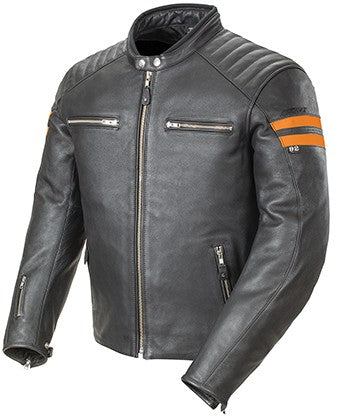 CHAQUETA DE CUERO JOE ROCKET CLASSIC 92 NEGRO/NARANJA