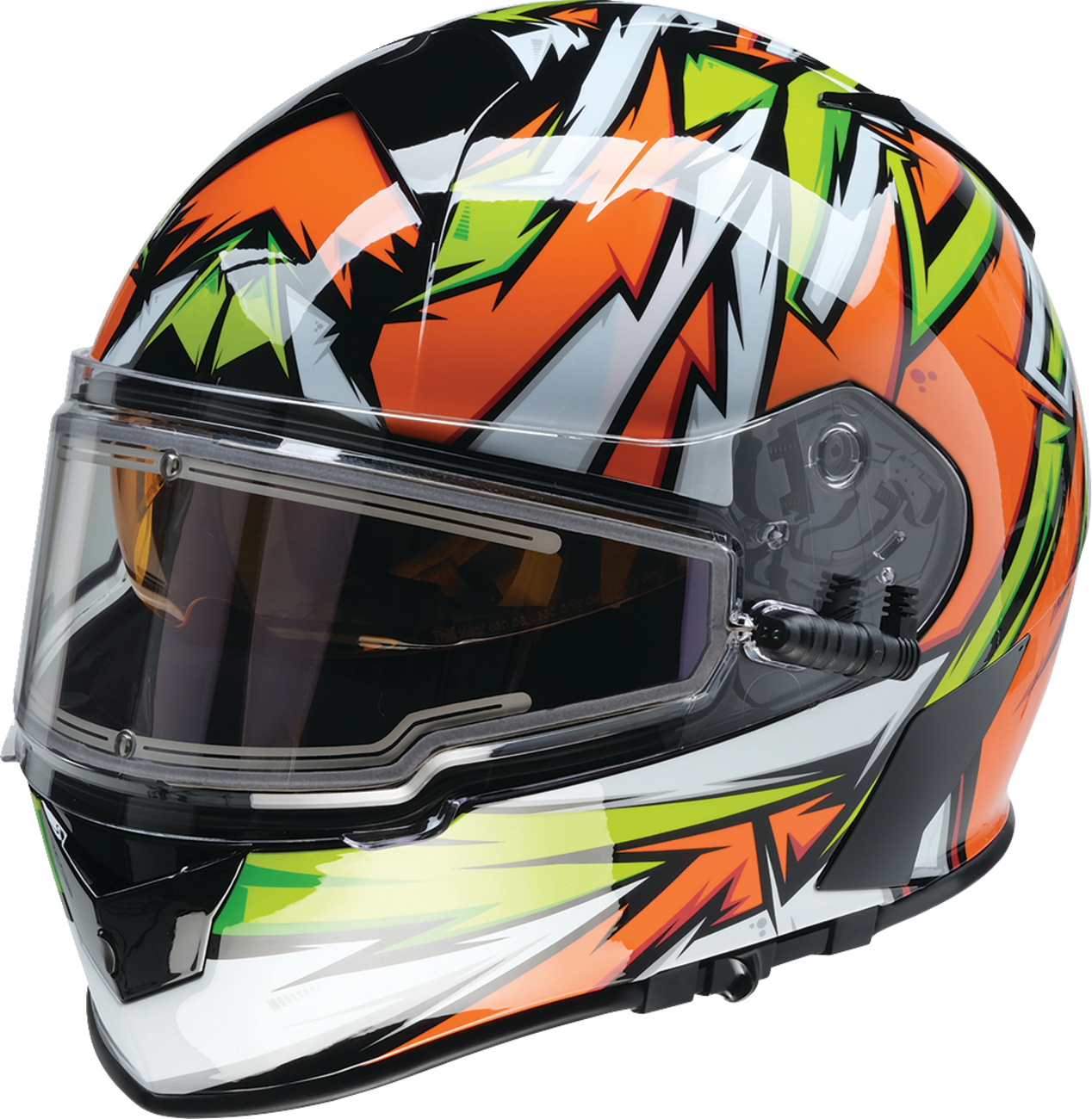 CASCO INTEGRAL Z1R WARRANT NEURON NARANJA/VERDE