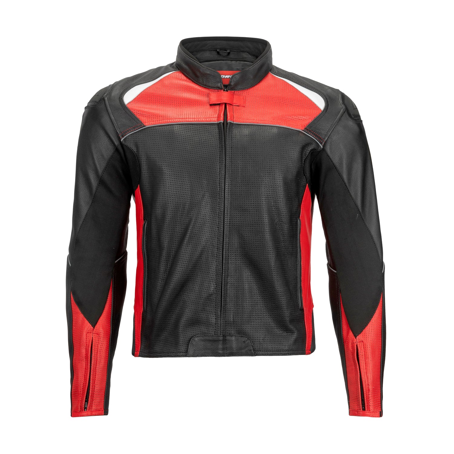 CHAQUETA DE CUERO NORU MARUCHI NEGRO ROJO