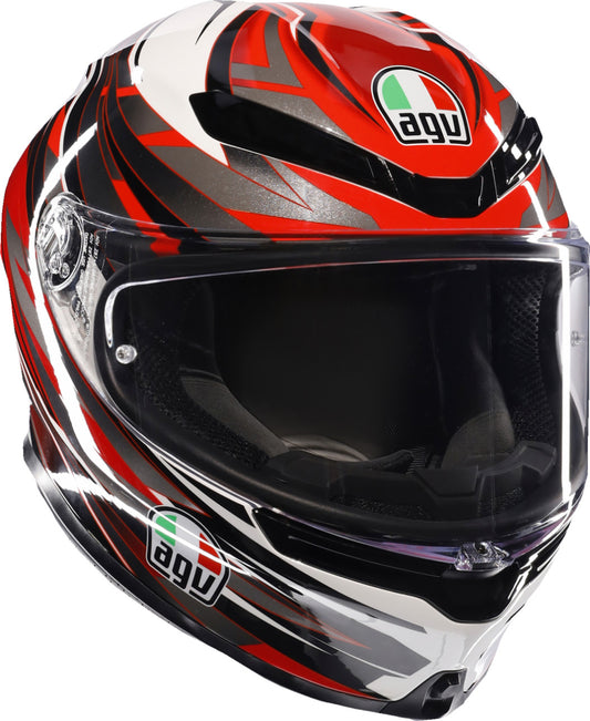 CASCO AGV K6S REEVAL BLANCO ROJO GRIS