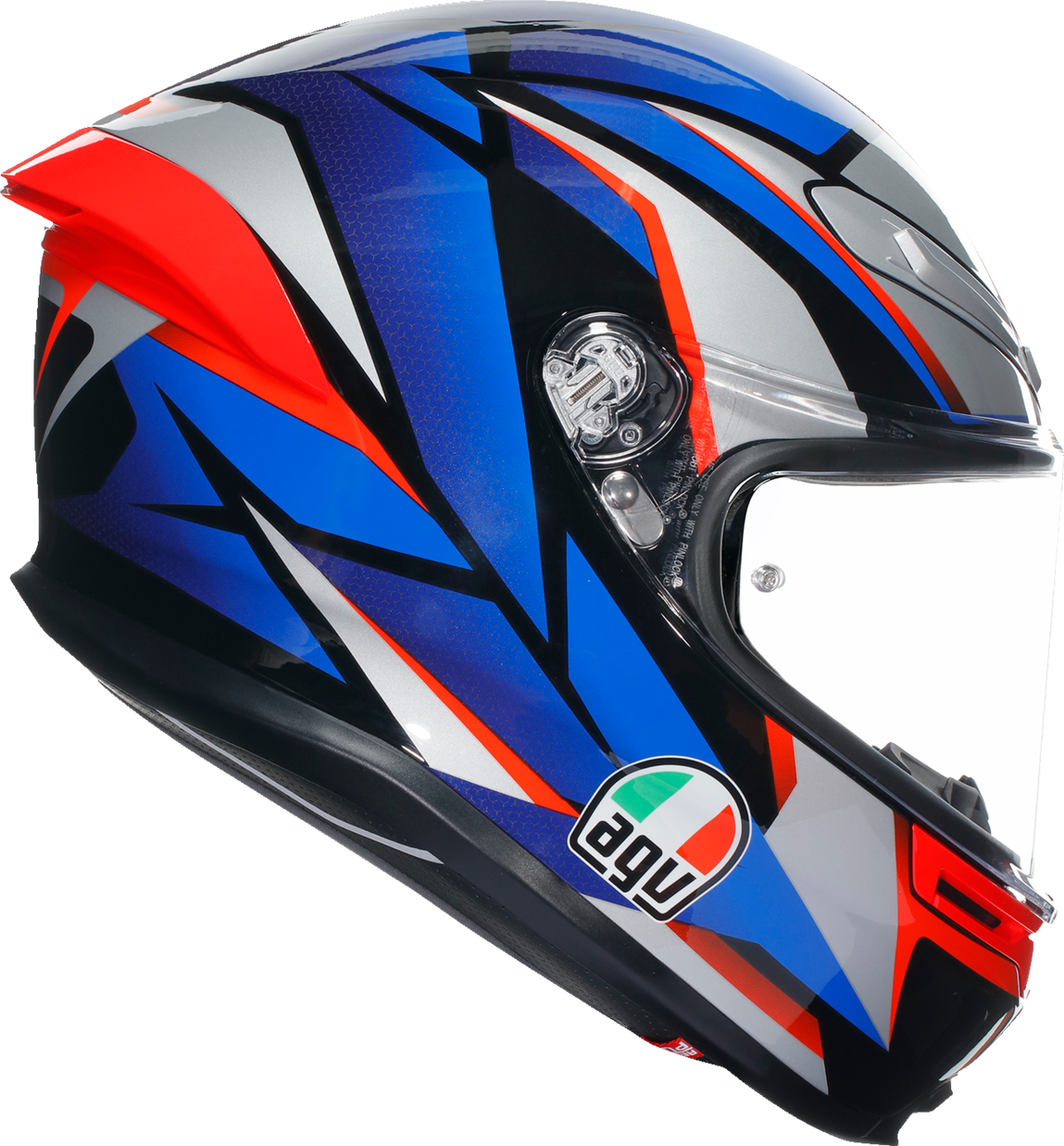 CASCO AGV K6S SLASHCUT NEGRO AZUL ROJO