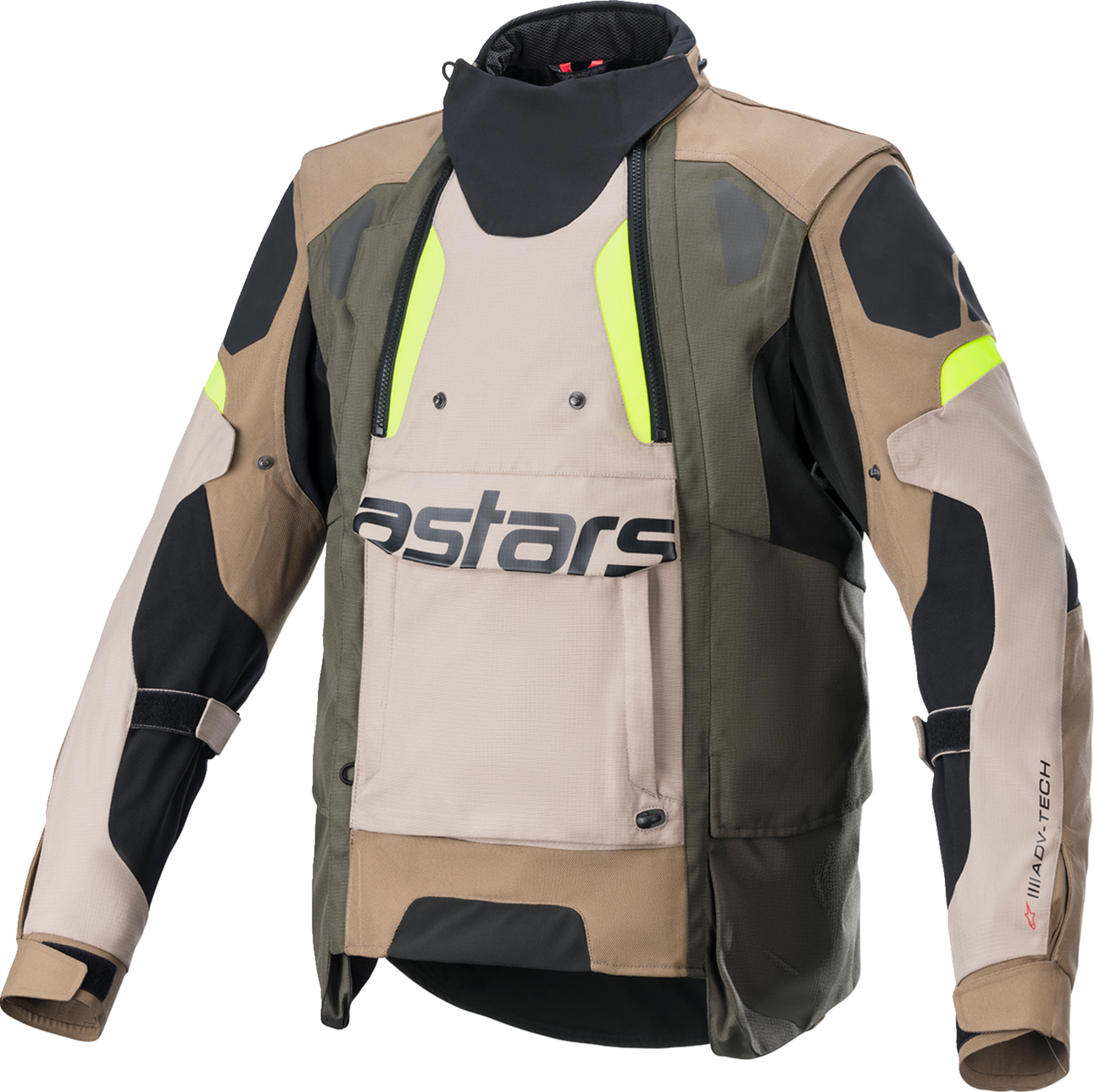 CHAQUETA ALPINESTARS HALO DRYSTAR KHAKI/AMARILLO FLUORESCENTE