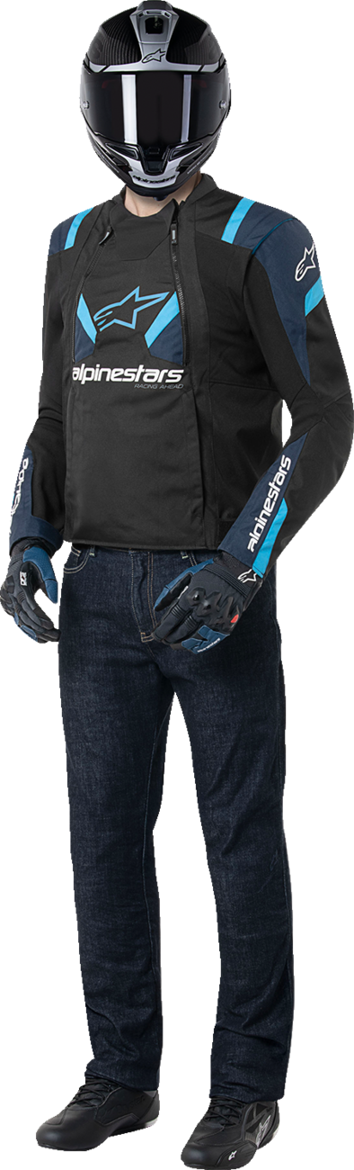 CHAQUETA ALPINESTARS T-STUNT AIR NEGRO/AZUL OSCURO/AZUL CLARO