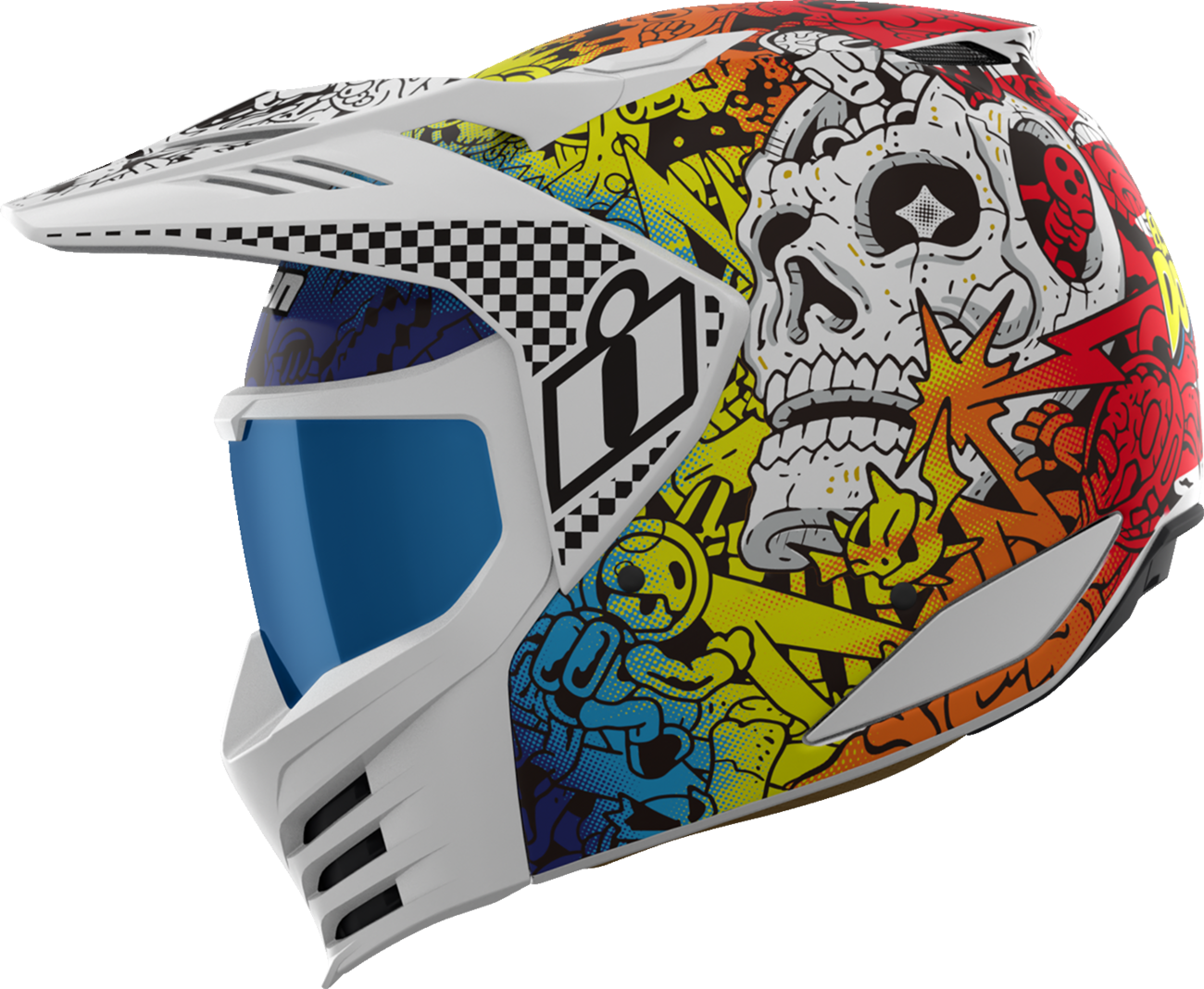 CASCO ICON ELSINORE DOODLE 3 BLANCO