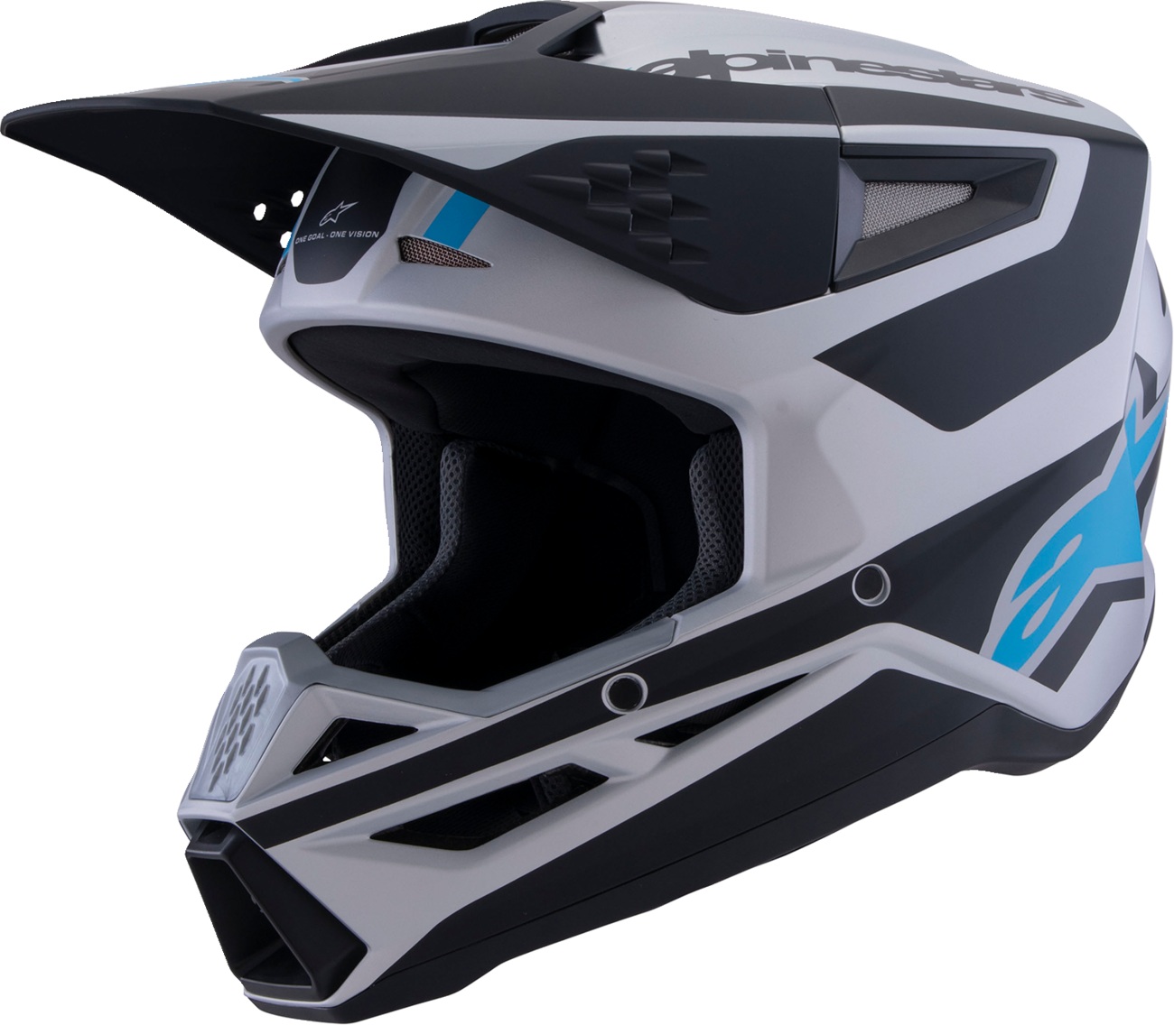 CASCO INTEGRAL ALPINESTARS SM3 HEAT PLATA/AZUL/NEGRO MATE
