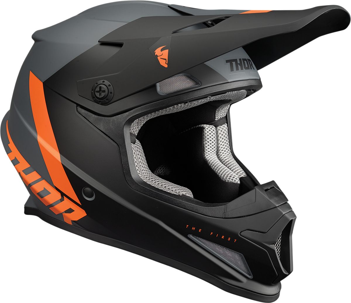 CASCO DE MOTOCROSS THOR SECTOR CHEV CHROME/NARANJA