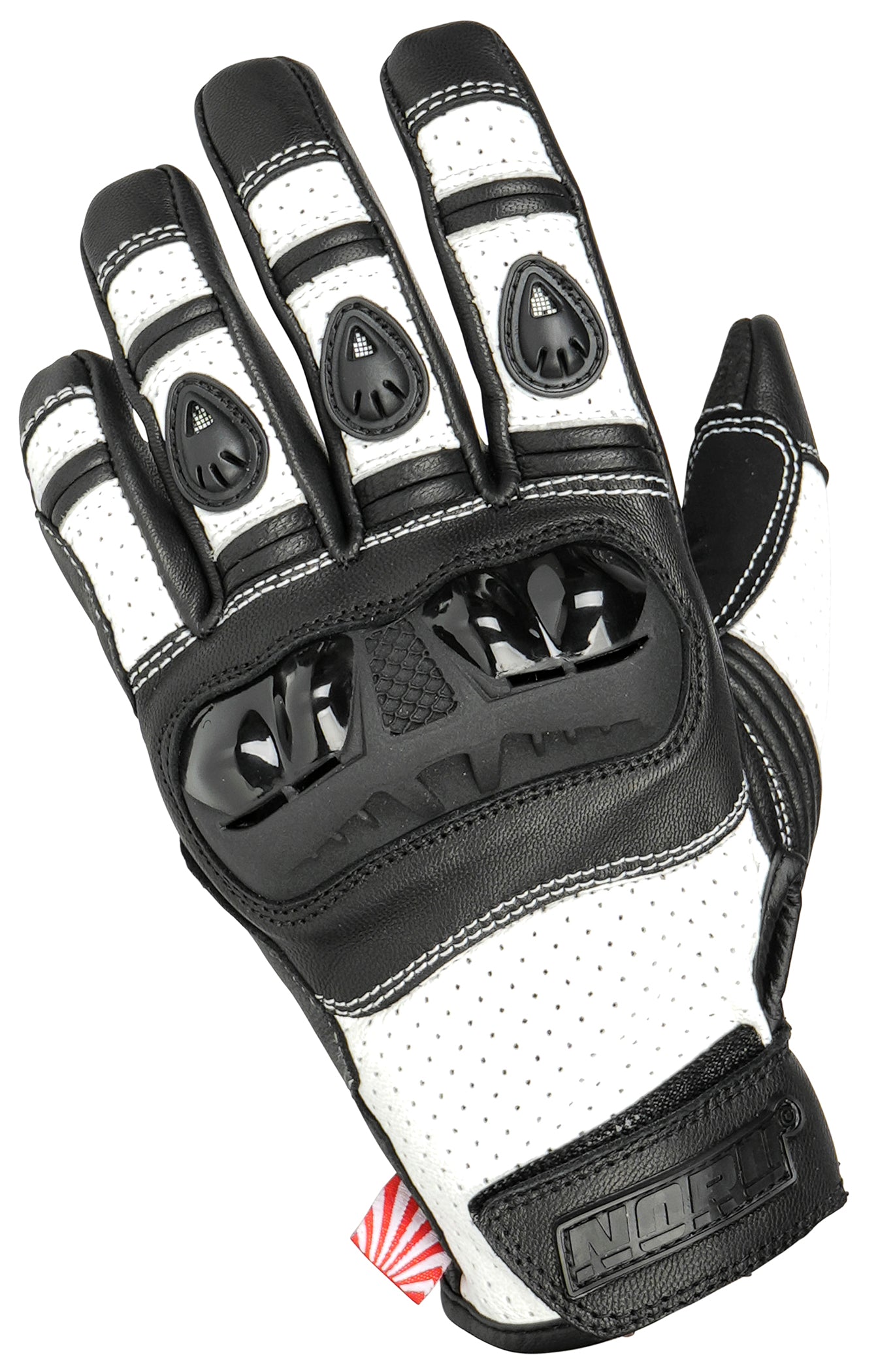 GUANTES DE CUERO NORU FURO DAMA BLANCO/NEGRO