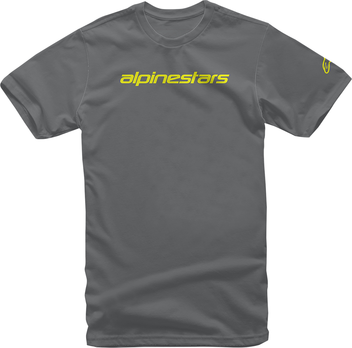 CAMISETA ALPINESTARS LINEAR WORD GRAFICO GRIS/AMARILLO