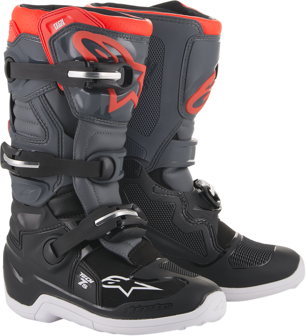 BOTAS MOTOCROSS ALPINESTARS YOUTH TECH 7S FLS/ROJAS PARA NINO