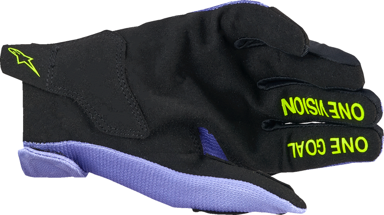 GUANTES MOTOCROSS ALPINESTARS YOUTH RADAR MORADO/AMARILLO FLUORESCENTE PARA NIÑO