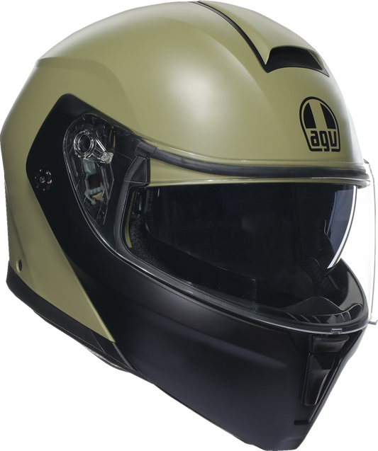 CASCO AGV STREETMODULAR  NEGRO VERDE MATE