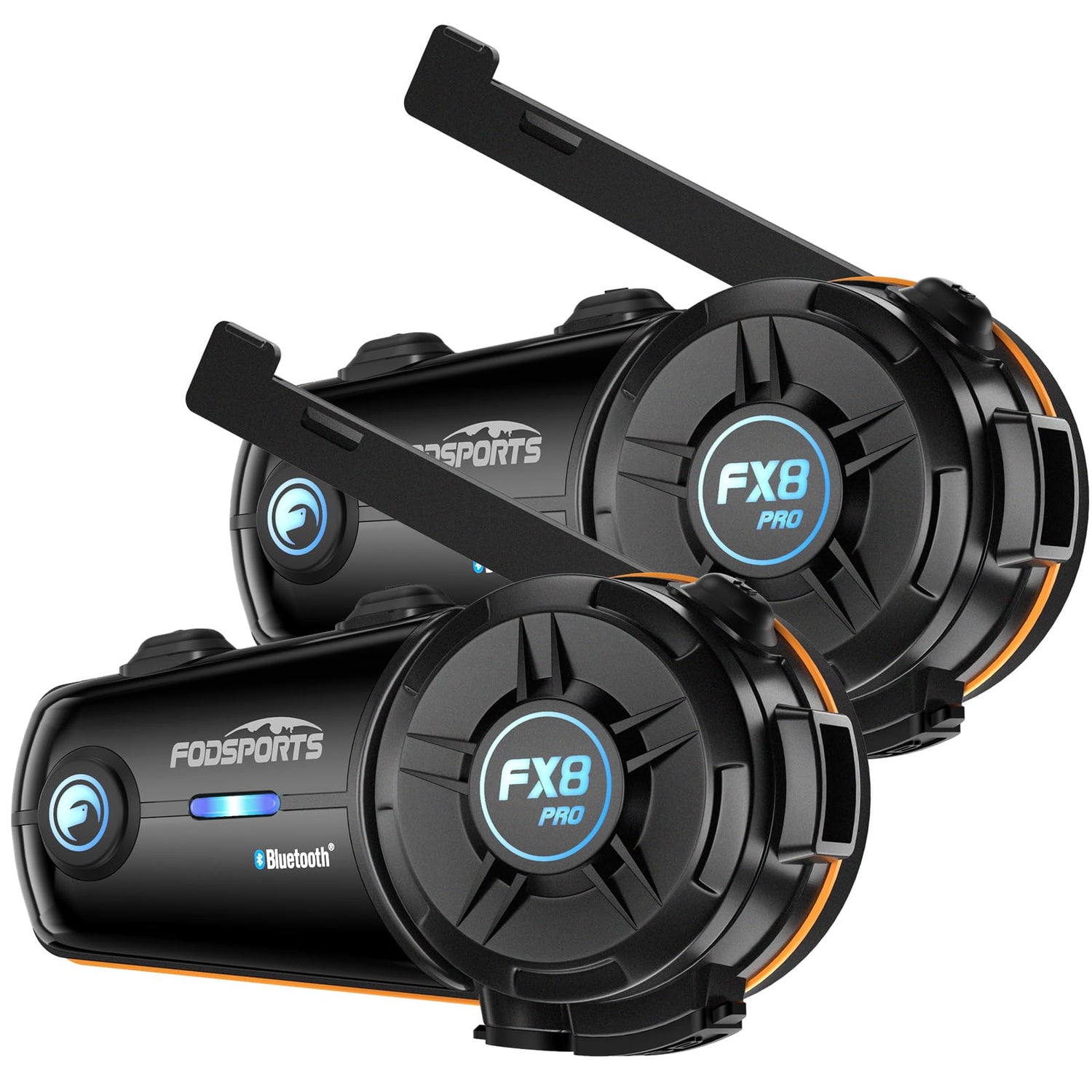 FODSPORTS Motorcycle Bluetooth Intercom with Music Sharing, M1S Pro 2000m 8 Riders Group Helmet Communication System Headset Universal Wireless Interphone (Waterproof/Handsfree/Stereo Music/GPS/2 Mic)