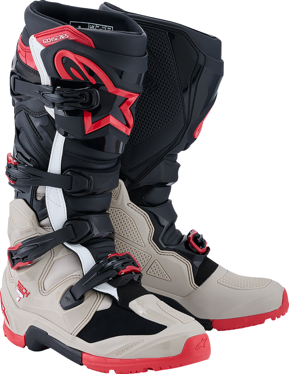 BOTAS ALPINESTARS TECH 7 ENDURO NEGRO/GRIS CLARO/ROJO BRILLANTE