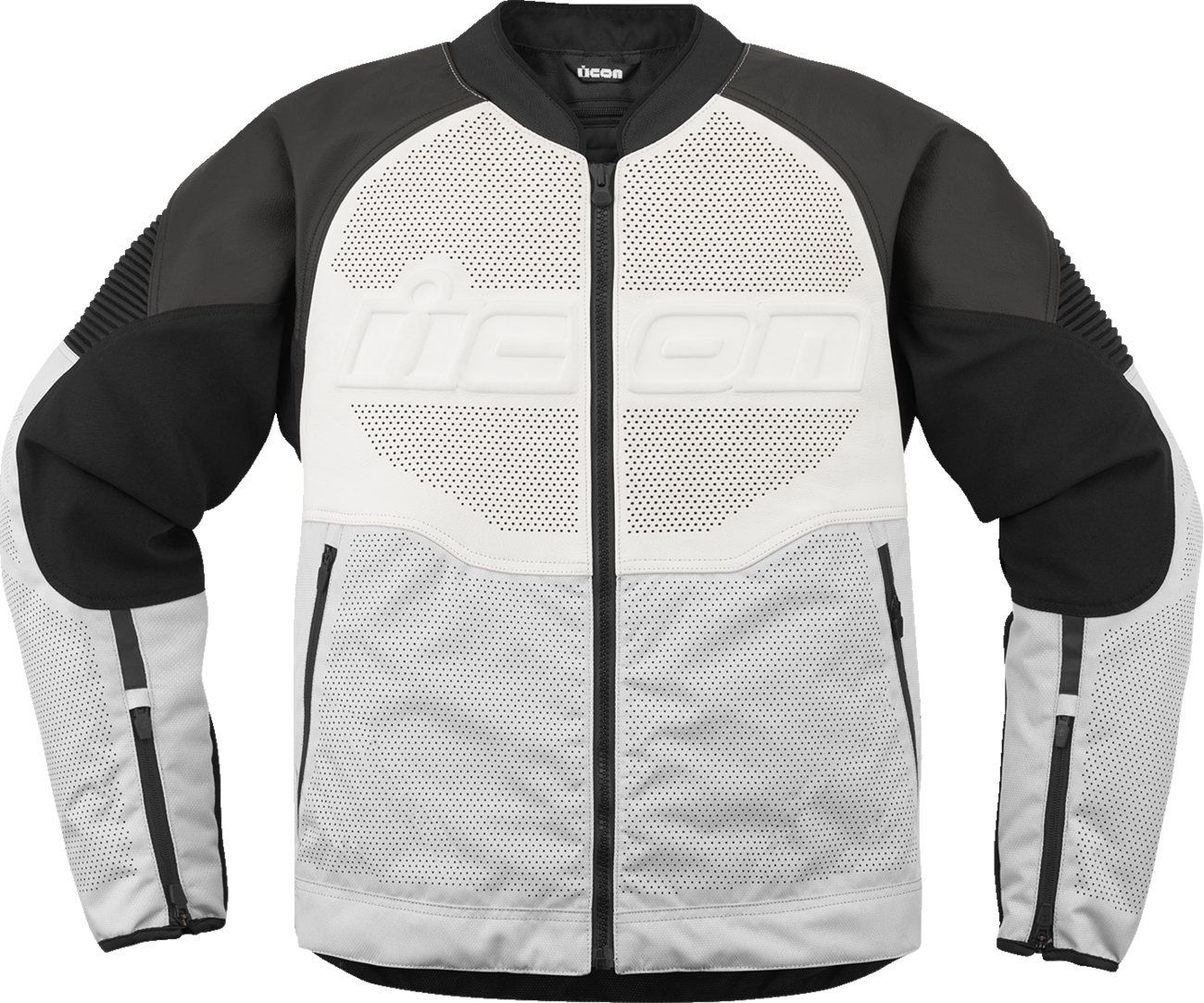 CHAQUETA ICON OVERLORD3 LEATHER BLANCO