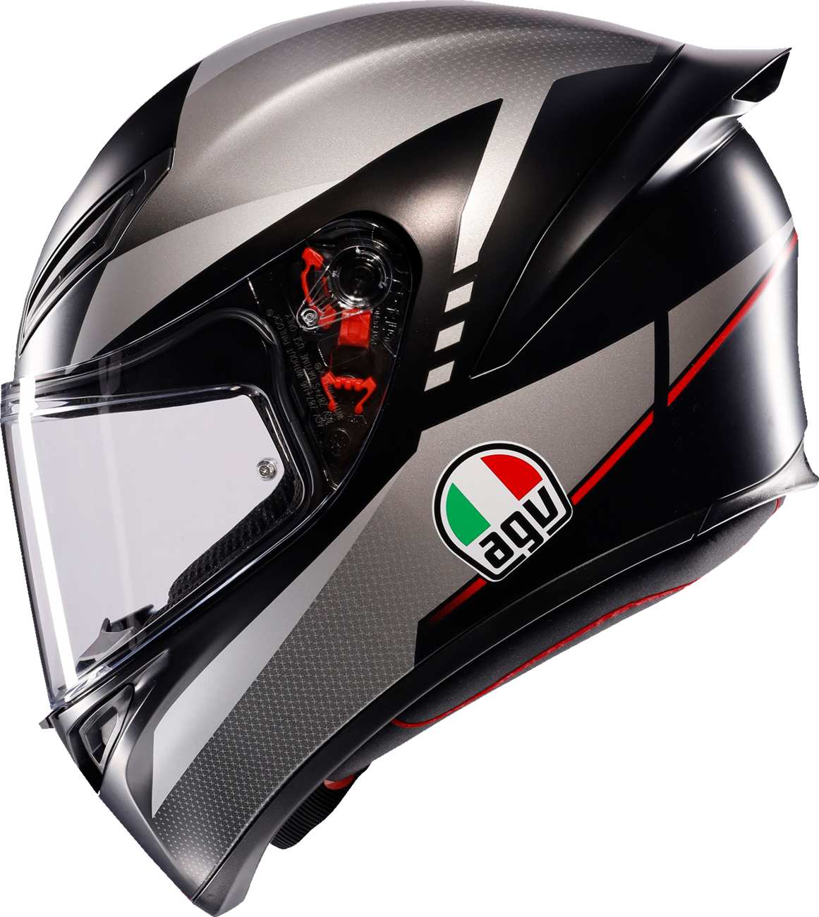 CASCO AGV K1S LAP NEGRO GRIS ROJO