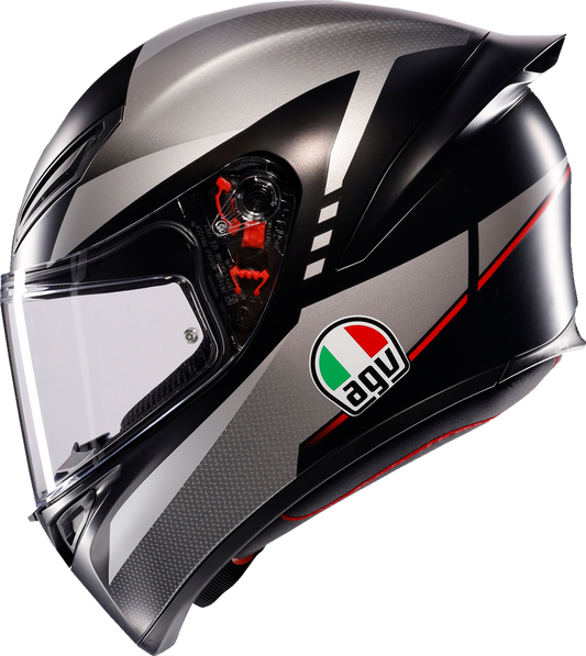 CASCO AGV K1S LAP NEGRO GRIS ROJO