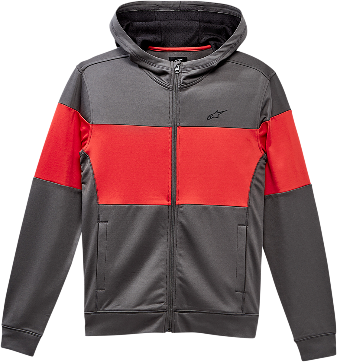 CHAQUETA ALPINESTARS JUSTIFY MID-LAYER COLOR BLOQUEADO ROJO/NEGRO