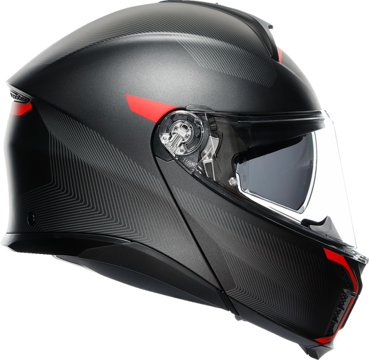 CASCO AGV TOURMODULAR FREQUENCY  GUNMETAL ROJO
