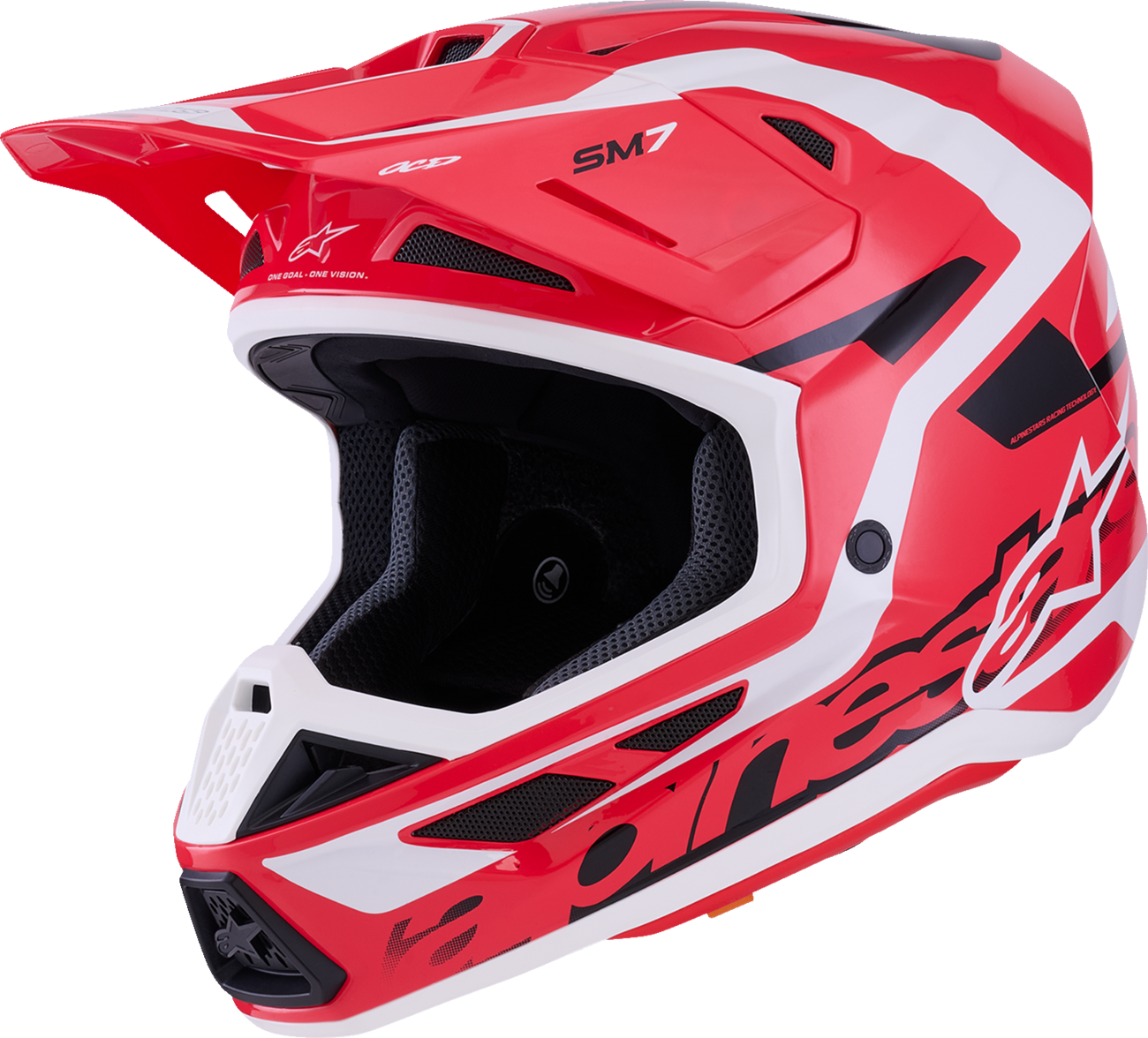 CASCO ALPINESTARS SM7 DEED ROJO/NEGRO/BLANCO BRILLANTE