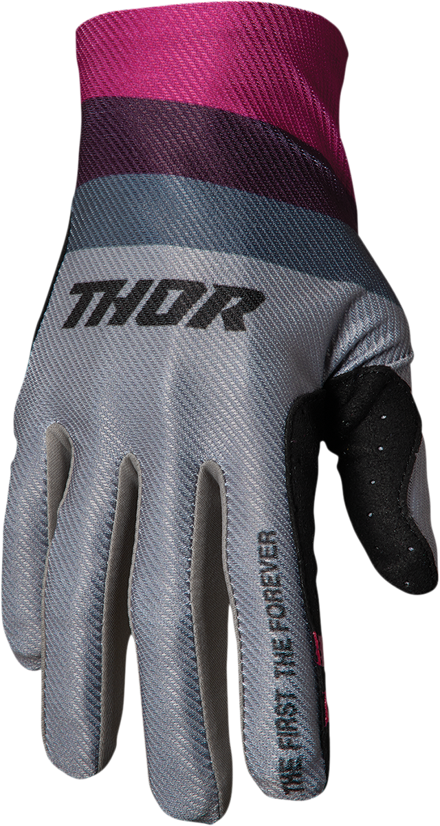 GUANTES THOR ASSIST REACT GRIS/PÚRPURA