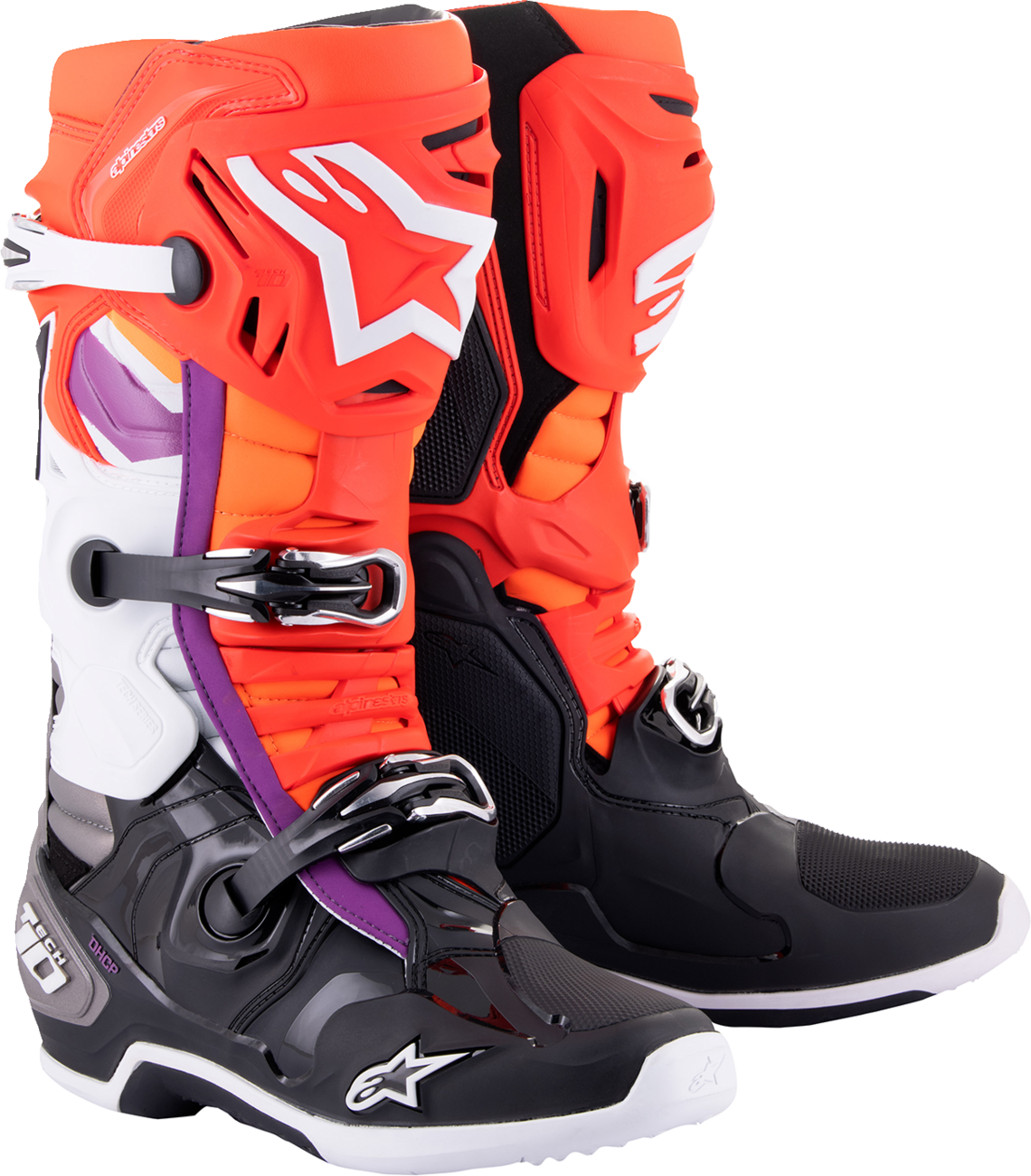 BOTAS ALPINESTARS TECH 10 NEGRO/ROJO/NARANJA/BLANCO