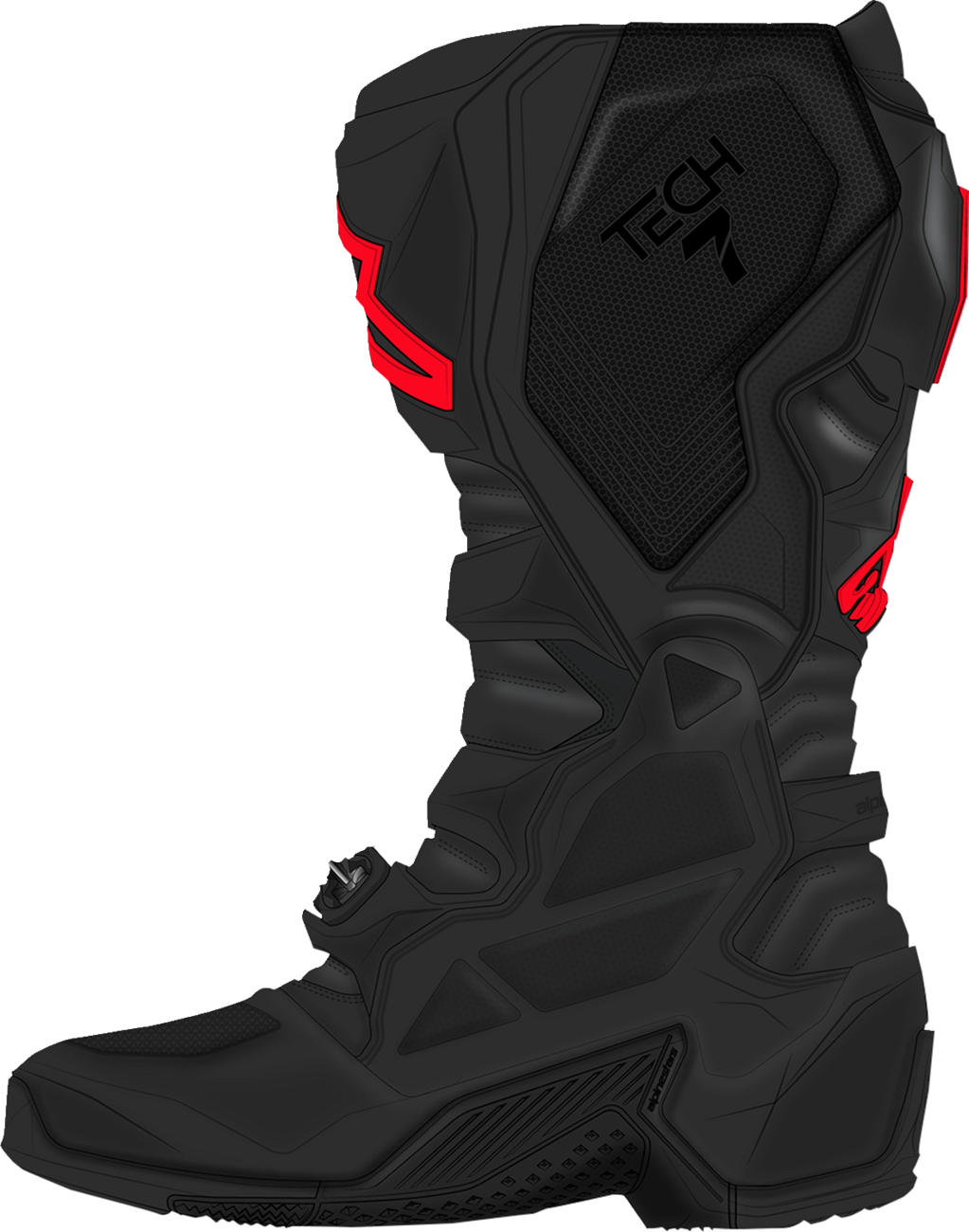 BOTAS ALPINESTARS TECH 7 NEGRO/ROJO FLUO
