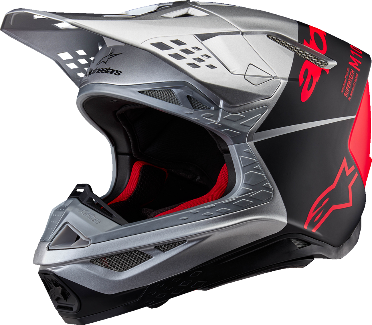 CASCO INTEGRAL ALPINESTARS SUPERTECH M10 FLOOD PLATA/NEGRO/NARANJA FLUORESCENTE