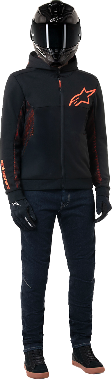 CHAQUETA BUZO ALPINESTARS CHROME AIR NEGRO/ROJO