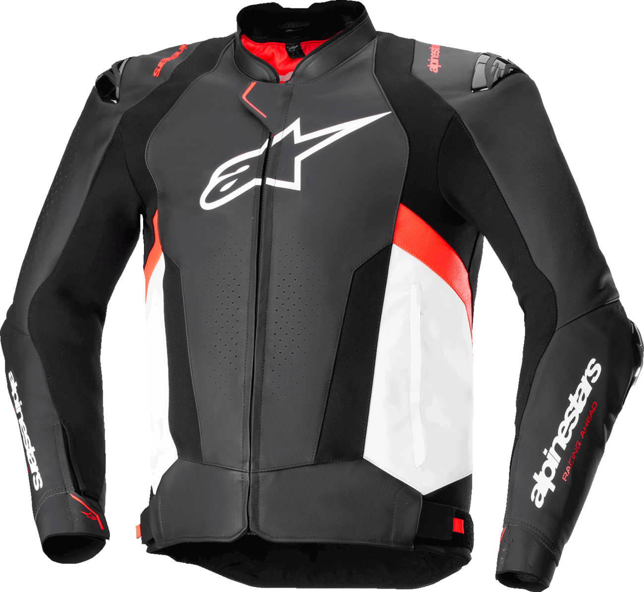 CHAQUETA DE CUERO ALPINESTARS MISSILE V3 NEGRO/BLANCO/ROJO