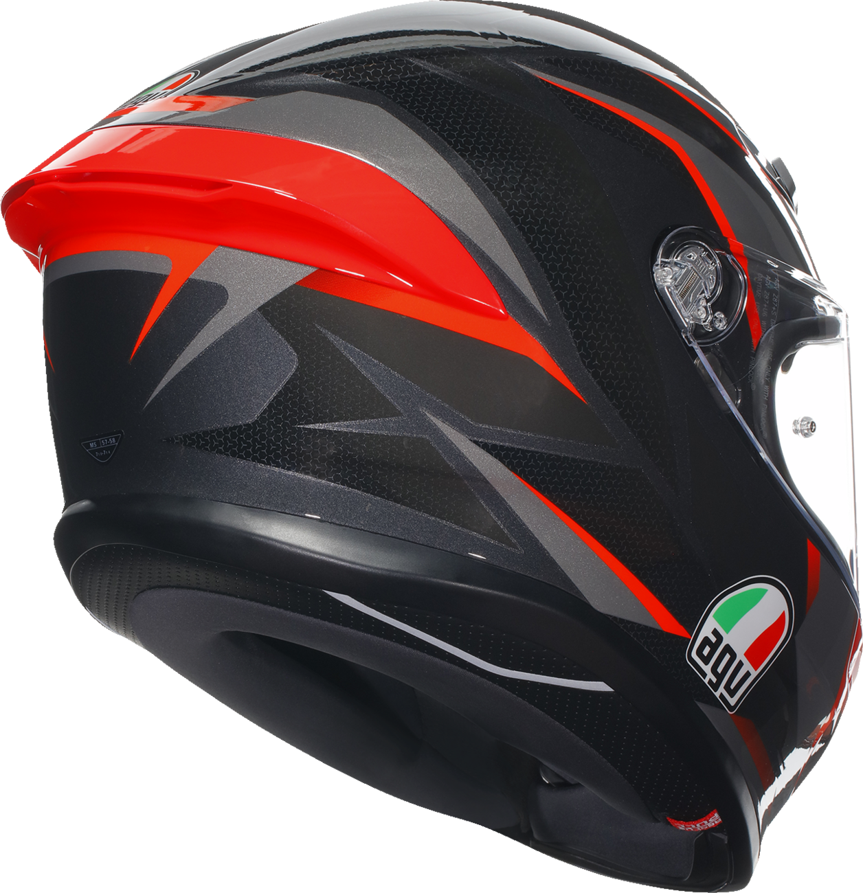 CASCO AGV K6S SLASHCUT NEGRO GRIS ROJO