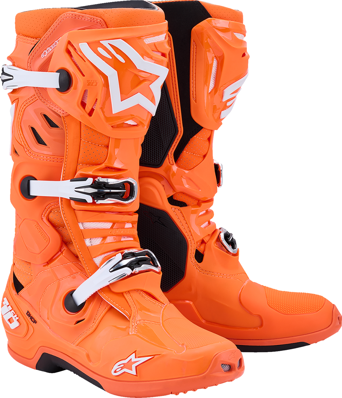 BOTAS ALPINESTARS TECH 10 SUPERVENTED NARANJA FLUORESCENTE/NEGRO/BLANCO