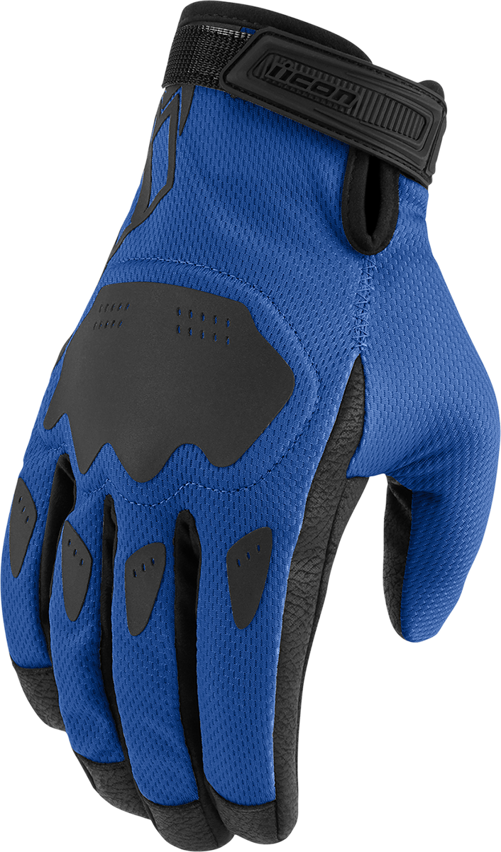 GUANTES ICON HOOLIGAN   CE  AZUL