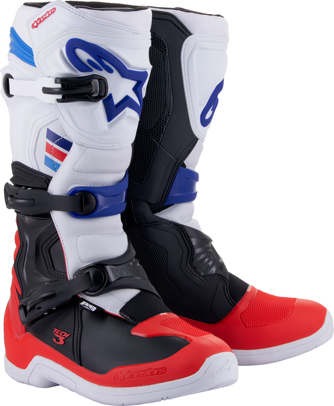 BOTAS ALPINESTARS TECH 3 BLANCO/ROJO/AZUL