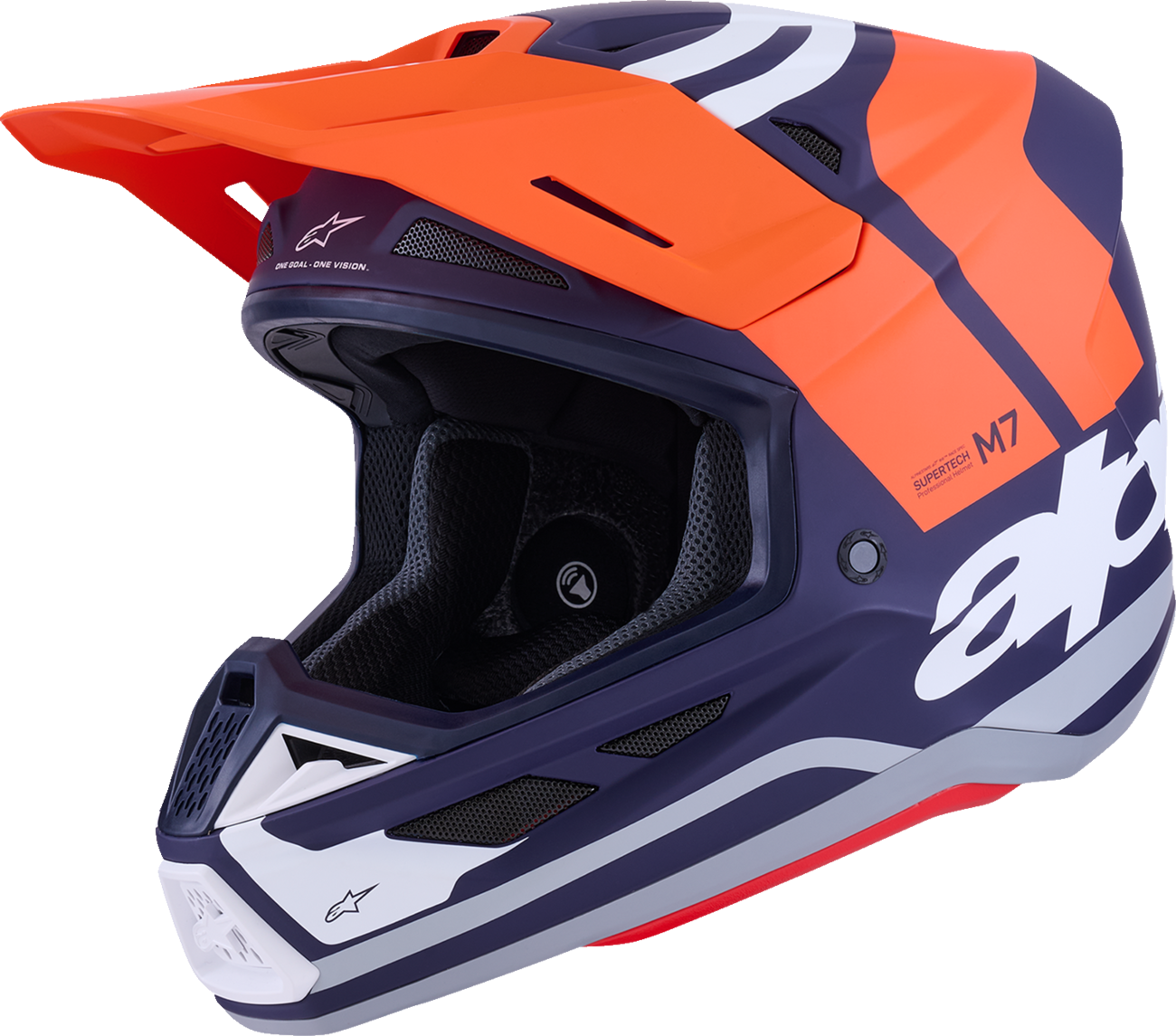 CASCO INTEGRAL ALPINESTARS SM7 CORE NARANJA/AZUL MATE