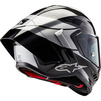 CASCO ALPINESTARS SUPERTECH R10 CARBON PLATA NEGRO